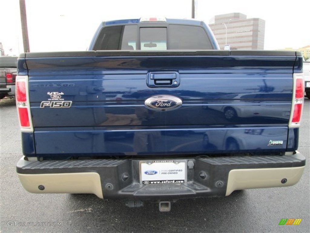 2010 F150 Lariat SuperCrew 4x4 - Dark Blue Pearl Metallic / Medium Stone photo #5