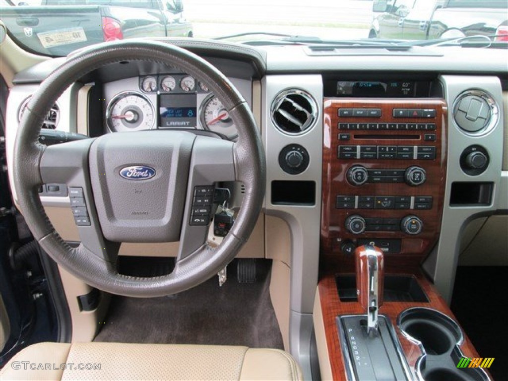 2010 F150 Lariat SuperCrew 4x4 - Dark Blue Pearl Metallic / Medium Stone photo #11
