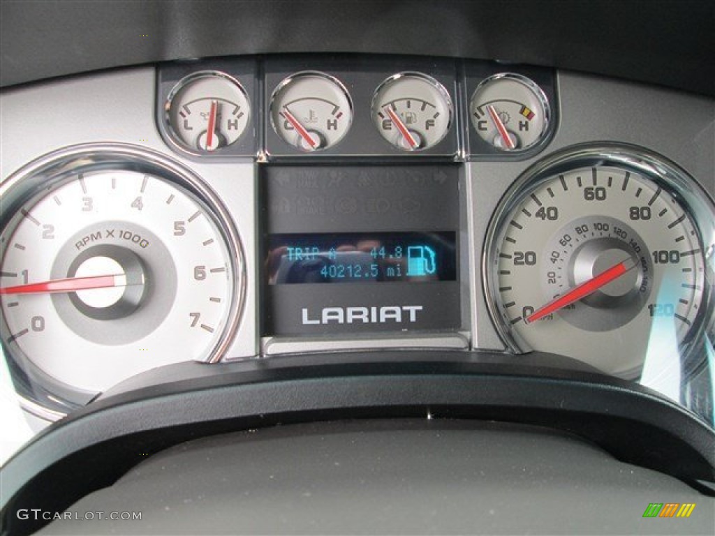 2010 F150 Lariat SuperCrew 4x4 - Dark Blue Pearl Metallic / Medium Stone photo #17
