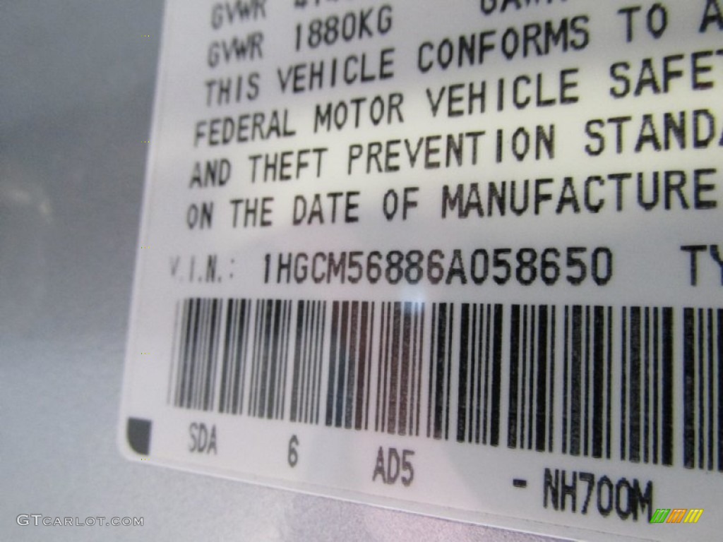 2006 Accord EX-L Sedan - Alabaster Silver Metallic / Black photo #14