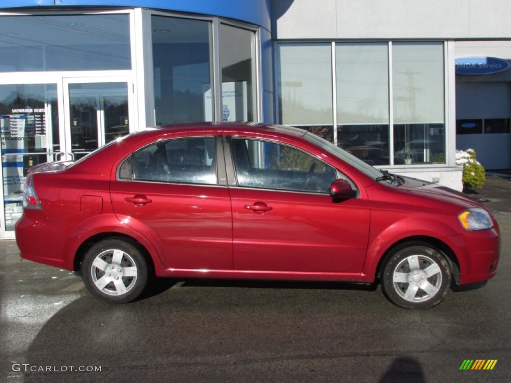 2010 Aveo LT Sedan - Sport Red / Charcoal photo #2