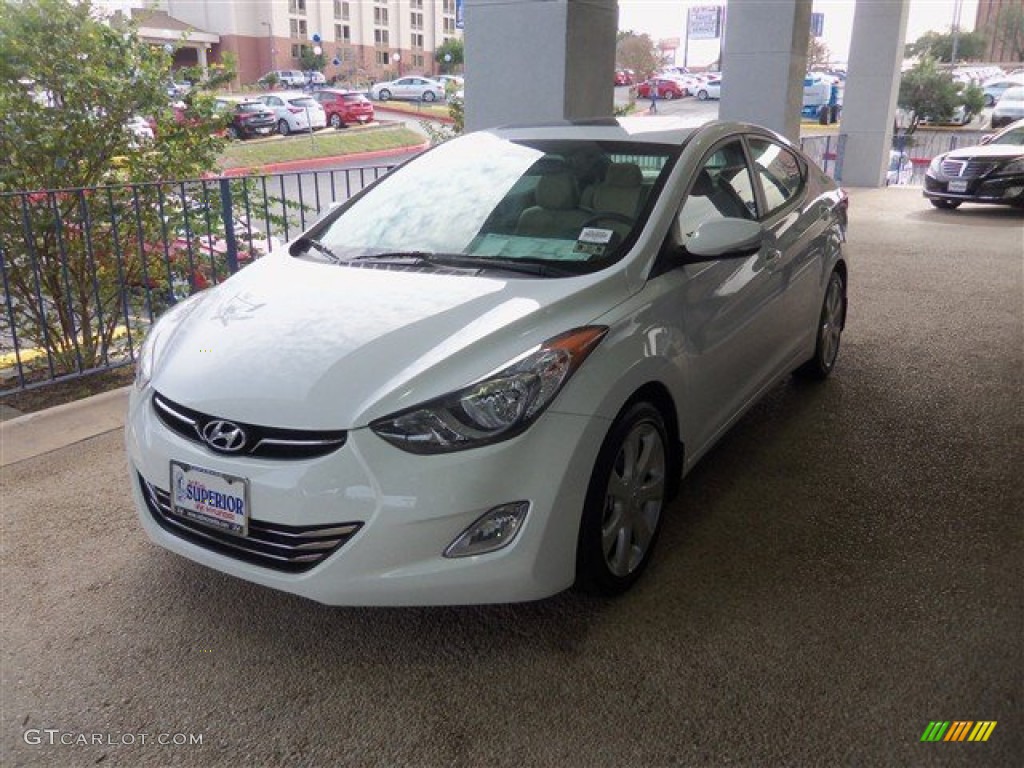 2013 Elantra Limited - Shimmering White / Beige photo #1