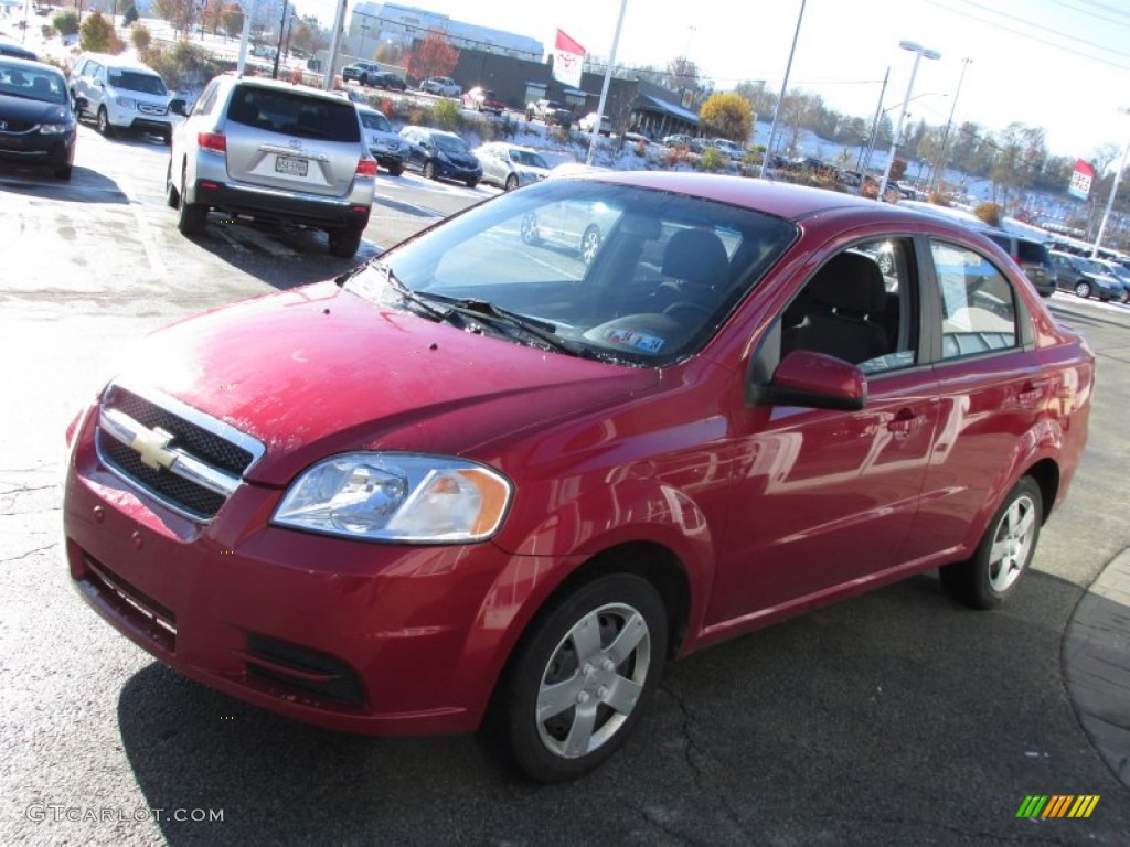 2010 Aveo LT Sedan - Sport Red / Charcoal photo #4