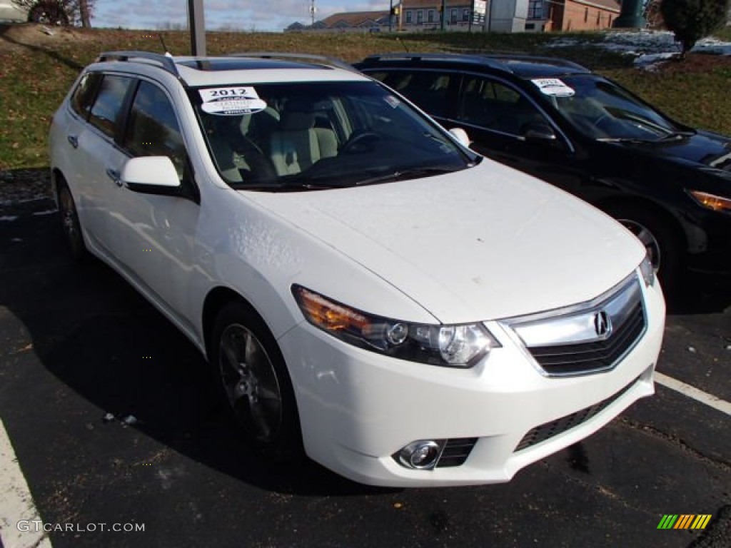 2012 TSX Technology Sport Wagon - Bellanova White Pearl / Taupe photo #1