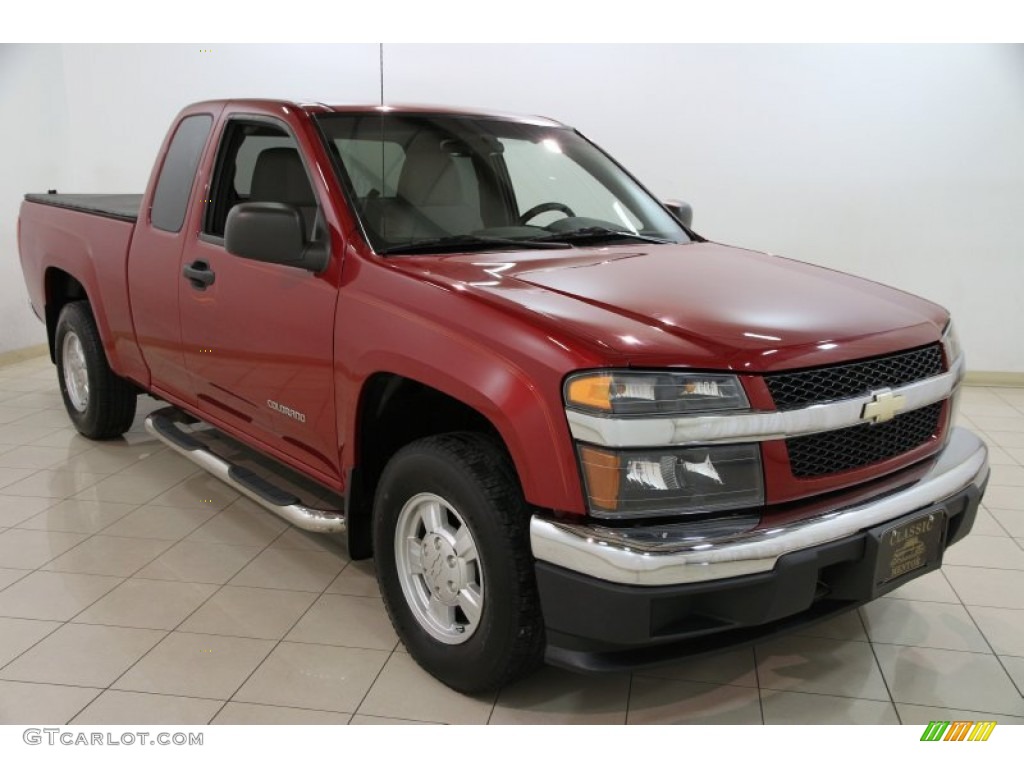 2004 Colorado Extended Cab - Dark Cherry Red Metallic / Medium Dark Pewter photo #1