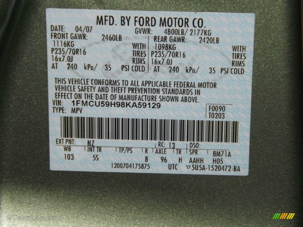 2008 Escape Hybrid 4WD - Kiwi Green Metallic / Stone photo #31