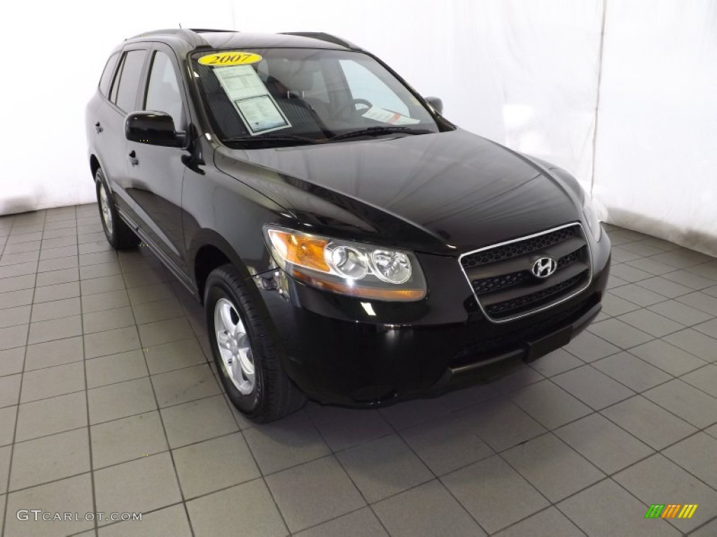 2007 Santa Fe GLS - Ebony Black / Gray photo #1