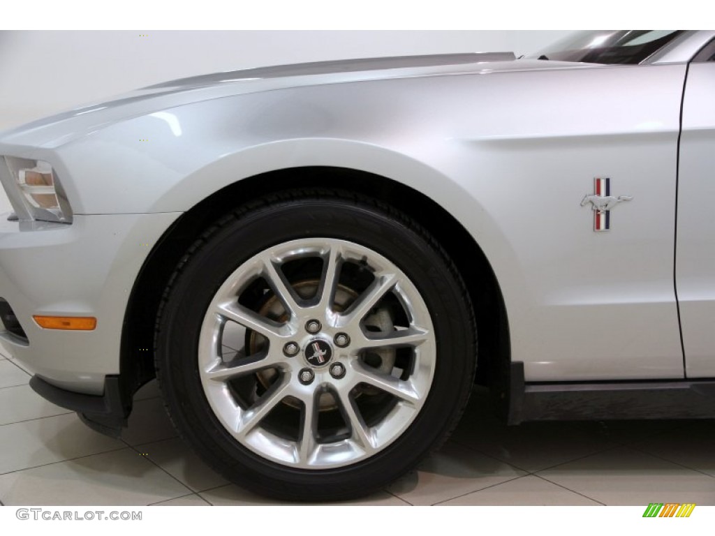 2010 Mustang V6 Premium Coupe - Brilliant Silver Metallic / Stone photo #22