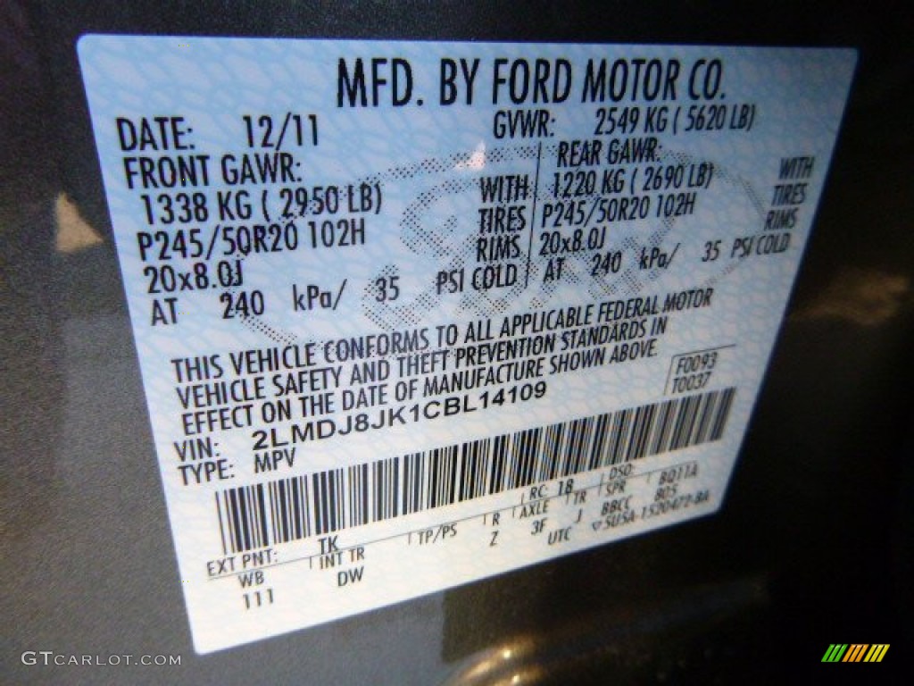 2012 MKX AWD Limited Edition - Mineral Gray Metallic / Bronze Metallic/Charcoal Black photo #23
