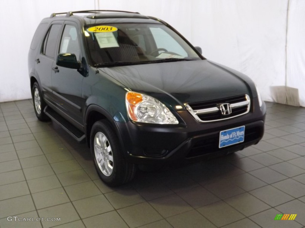 2003 CR-V EX 4WD - Clover Green Pearl / Saddle photo #1