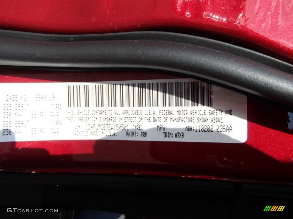 2014 Cherokee Color Code PRP for Deep Cherry Red Crystal Pearl Photo #87883588