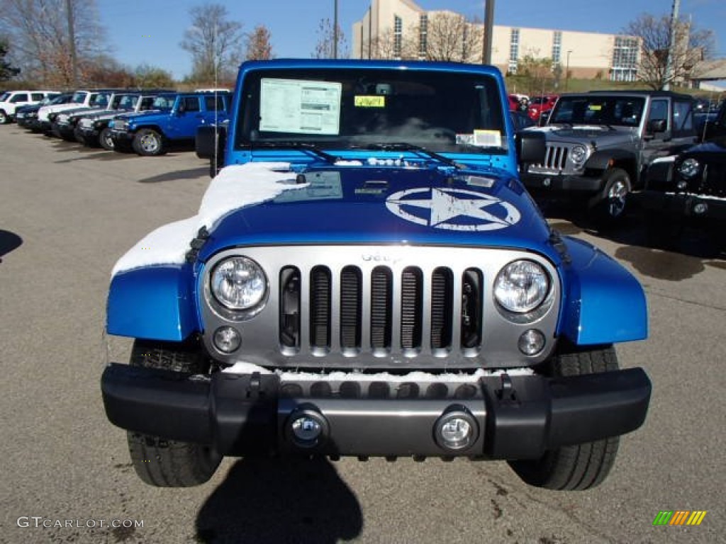 2014 Wrangler Freedom Edition 4x4 - Hydro Blue Pearl Coat / Black photo #3