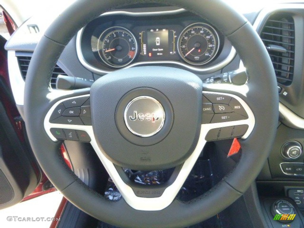 2014 Jeep Cherokee Latitude 4x4 Iceland - Black/Iceland Gray Steering Wheel Photo #87886407