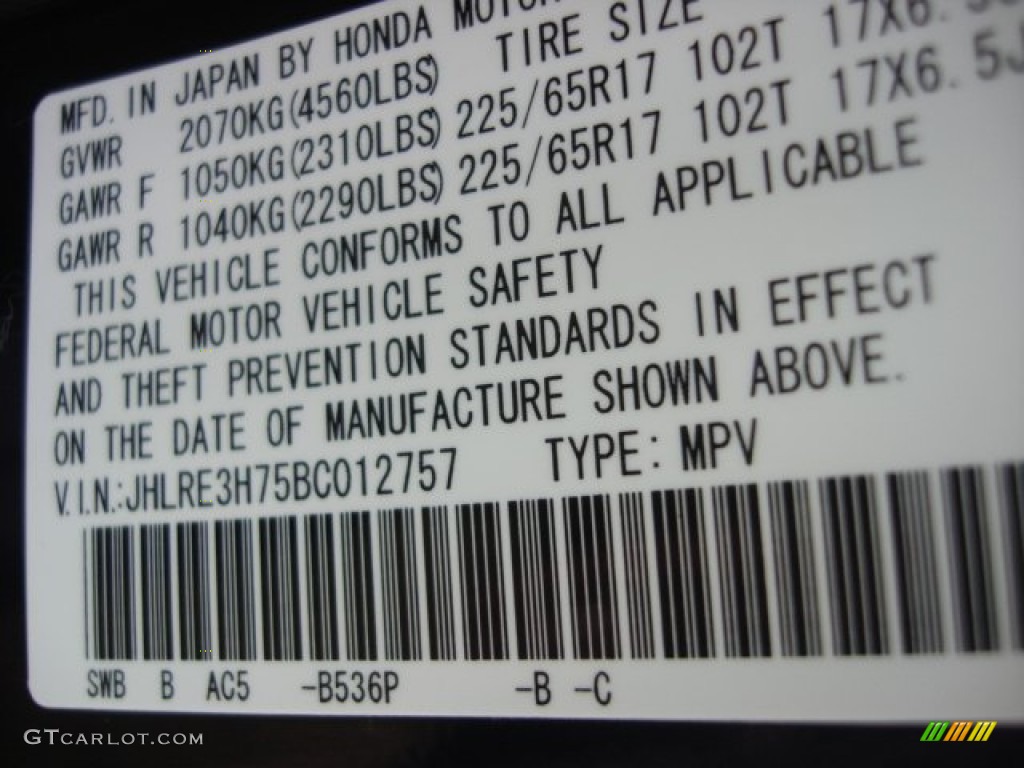 2011 CR-V EX-L - Royal Blue Pearl / Gray photo #28