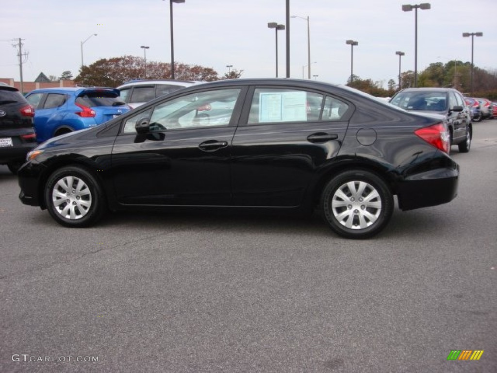 Crystal Black Pearl 2012 Honda Civic LX Sedan Exterior Photo #87890770