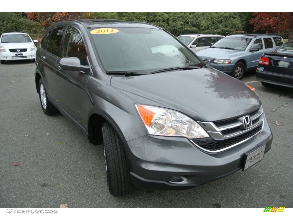 2011 CR-V EX-L 4WD - Polished Metal Metallic / Black photo #2