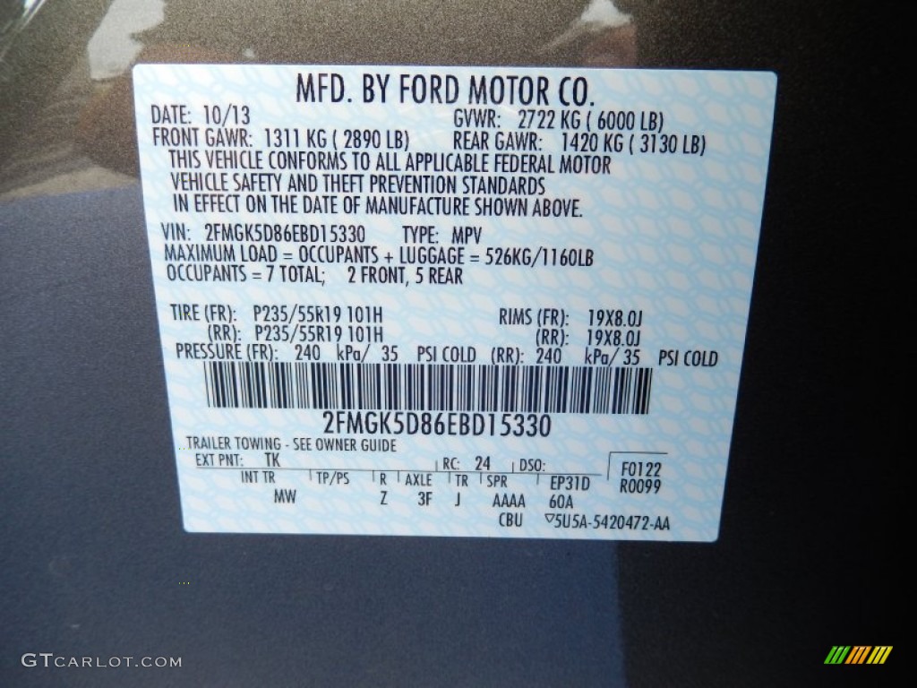 2014 Flex Color Code TK for Mineral Gray Photo #87899302