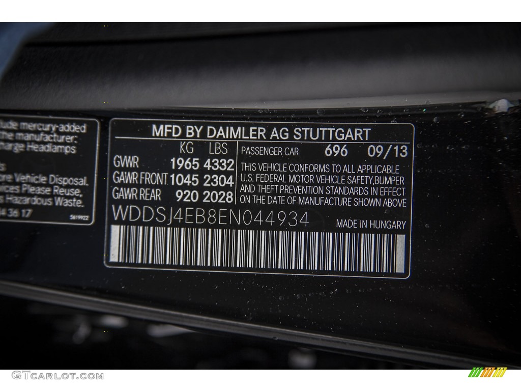 2014 CLA Color Code 696 for Night Black Photo #87899554