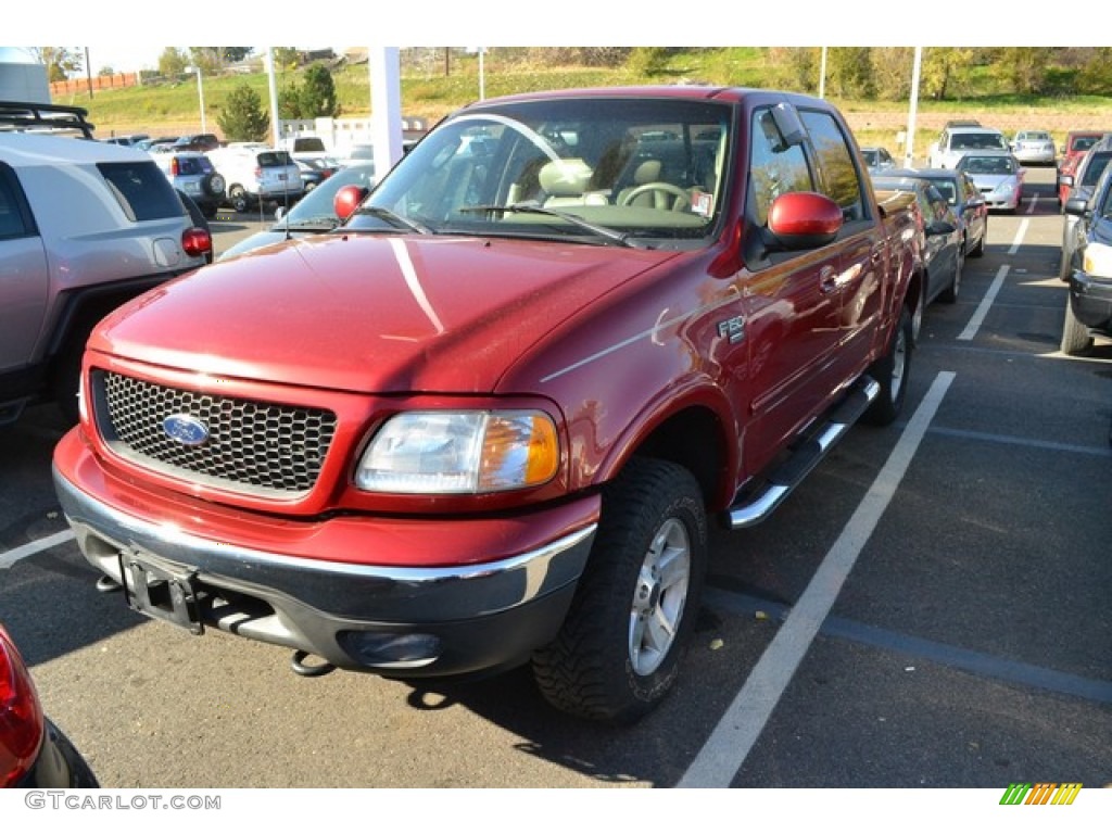 2003 F150 XLT SuperCrew 4x4 - Toreador Red Metallic / Medium Graphite Grey photo #4