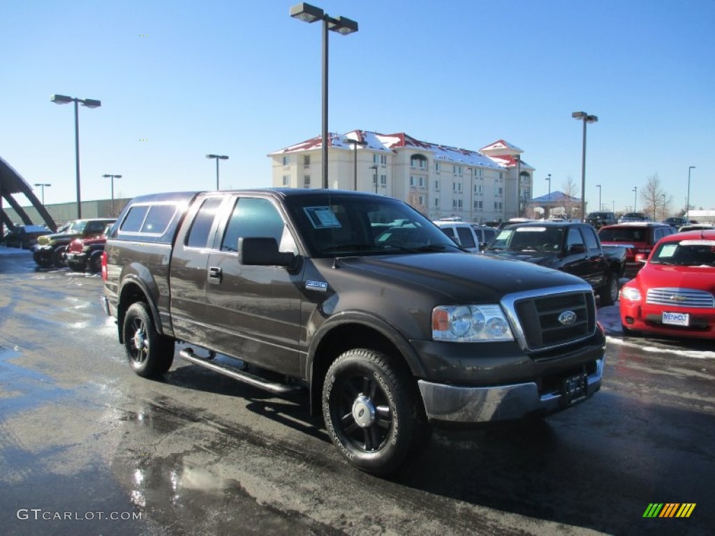 2005 F150 Lariat SuperCab 4x4 - Dark Stone Metallic / Tan photo #1