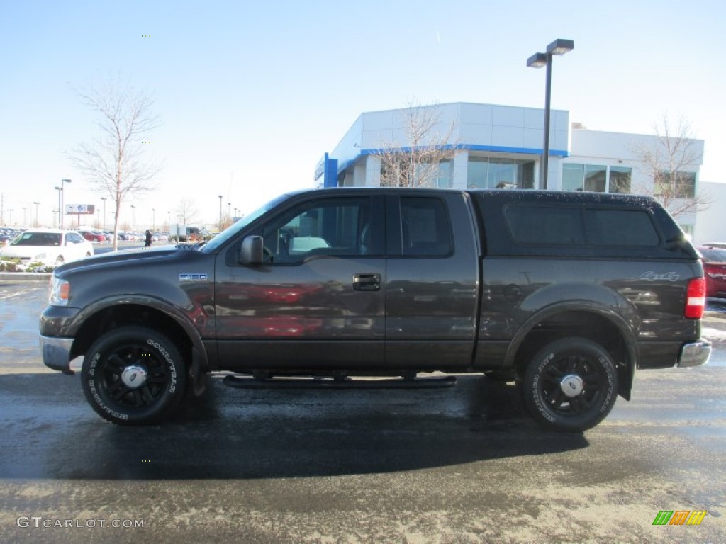 2005 F150 Lariat SuperCab 4x4 - Dark Stone Metallic / Tan photo #3