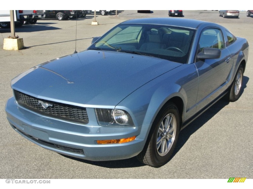 2008 Mustang V6 Premium Coupe - Windveil Blue Metallic / Medium Parchment photo #1