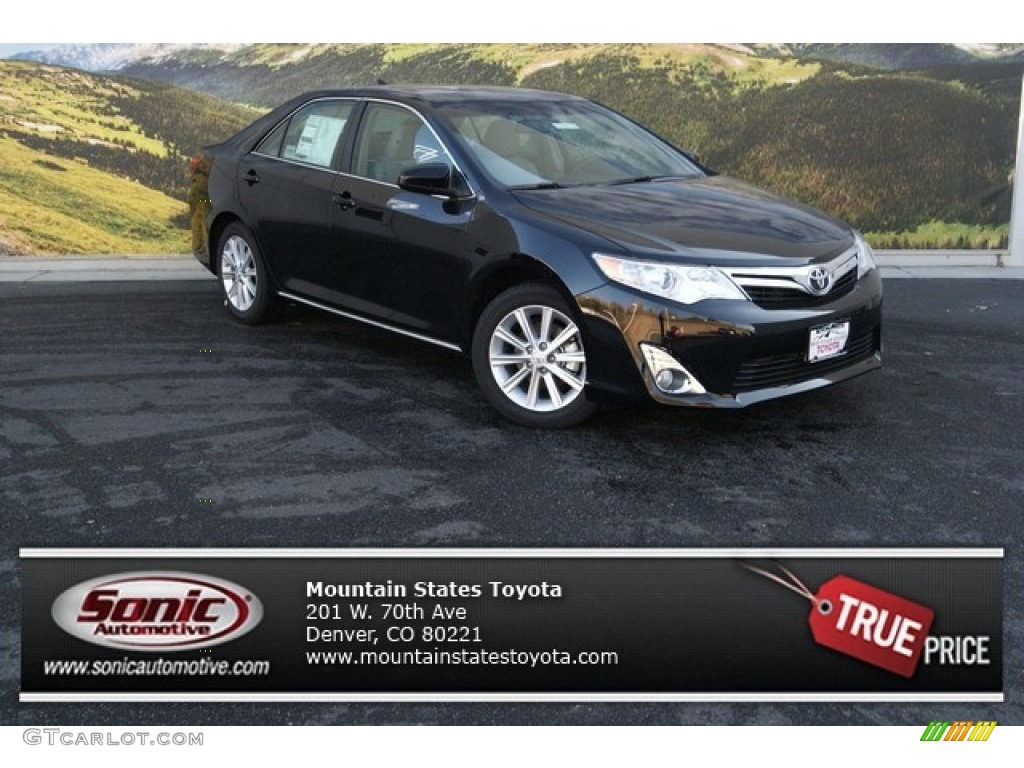 2014 Camry XLE V6 - Attitude Black Metallic / Ash photo #1