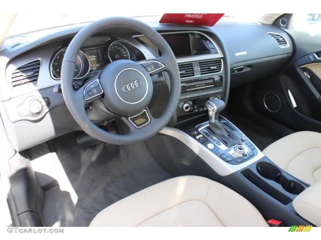 2014 A5 2.0T quattro Coupe - Ibis White / Velvet Beige photo #10