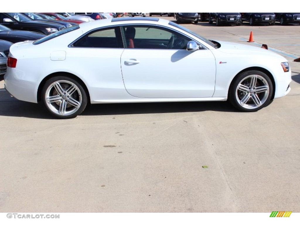 2014 S5 3.0T Premium Plus quattro Coupe - Glacier White Metallic / Black/Magma Red photo #8