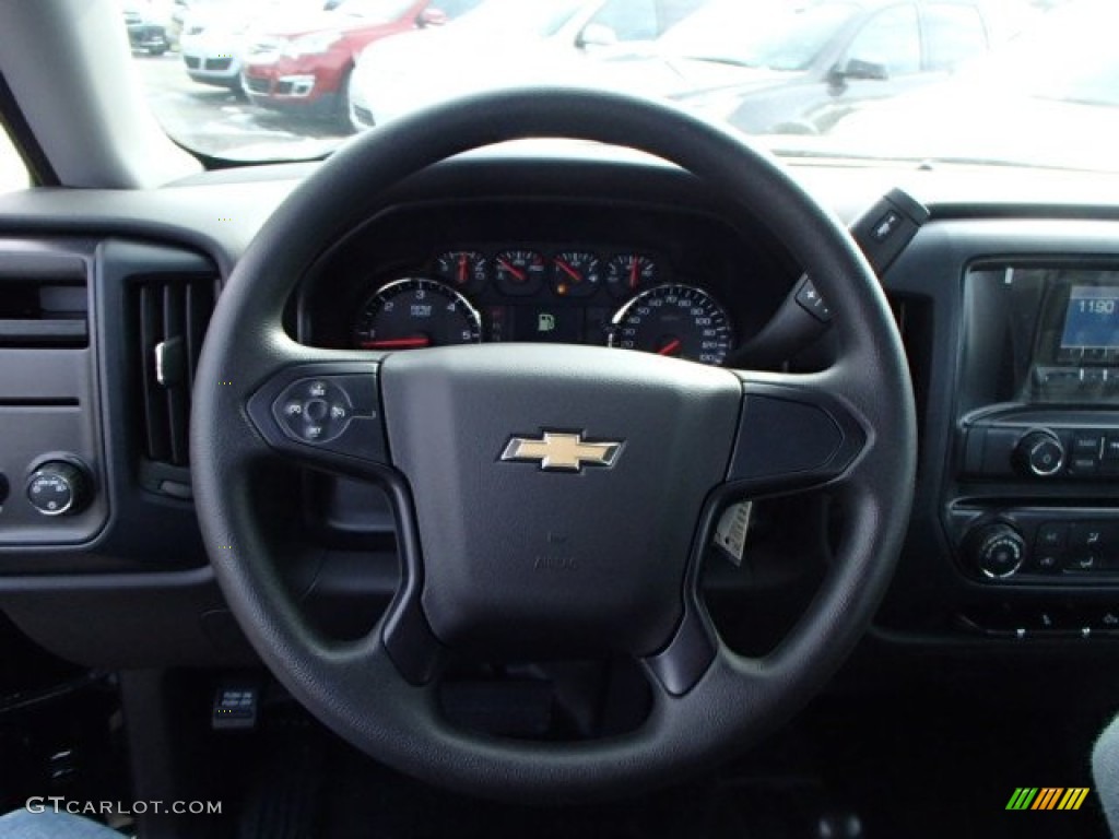 2014 Chevrolet Silverado 1500 WT Regular Cab 4x4 Jet Black Steering Wheel Photo #87913128