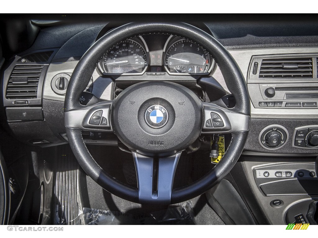 2004 BMW Z4 2.5i Roadster Black Steering Wheel Photo #87915027