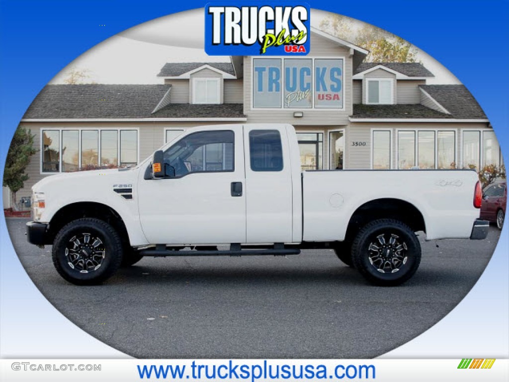 2009 F250 Super Duty XL SuperCab 4x4 - Oxford White / Medium Stone photo #1