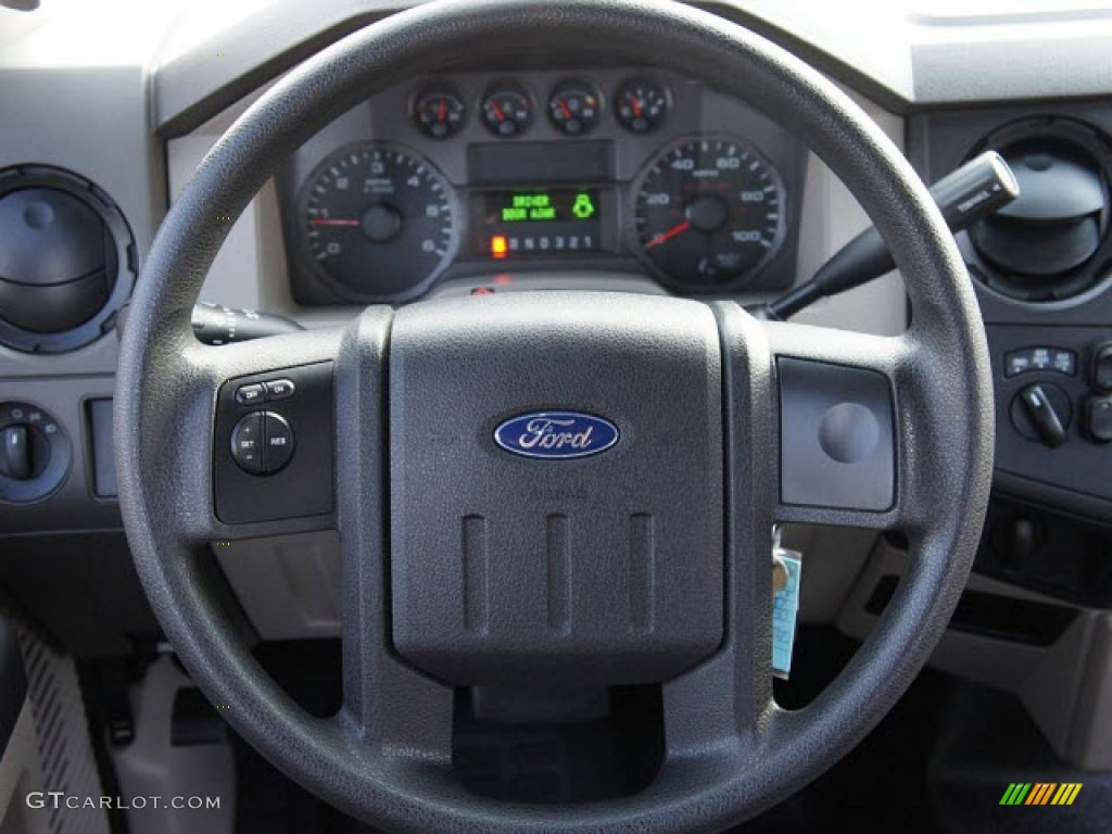 2009 Ford F250 Super Duty XL SuperCab 4x4 Medium Stone Steering Wheel Photo #87917199