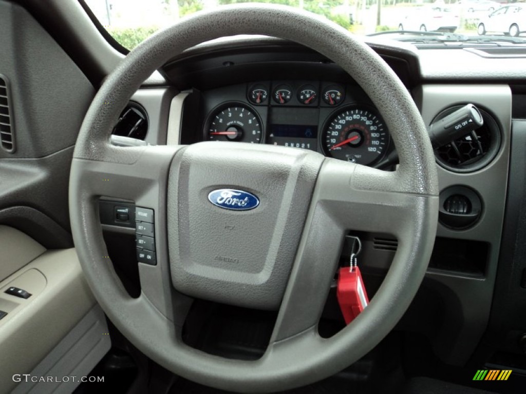 2010 Ford F150 STX SuperCab Medium Stone Steering Wheel Photo #87918039