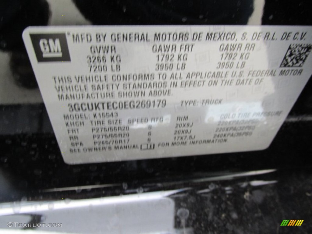 2014 Chevrolet Silverado 1500 High Country Crew Cab 4x4 Info Tag Photo #87918540