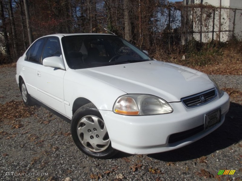 1997 Civic EX Sedan - Frost White / Gray photo #2