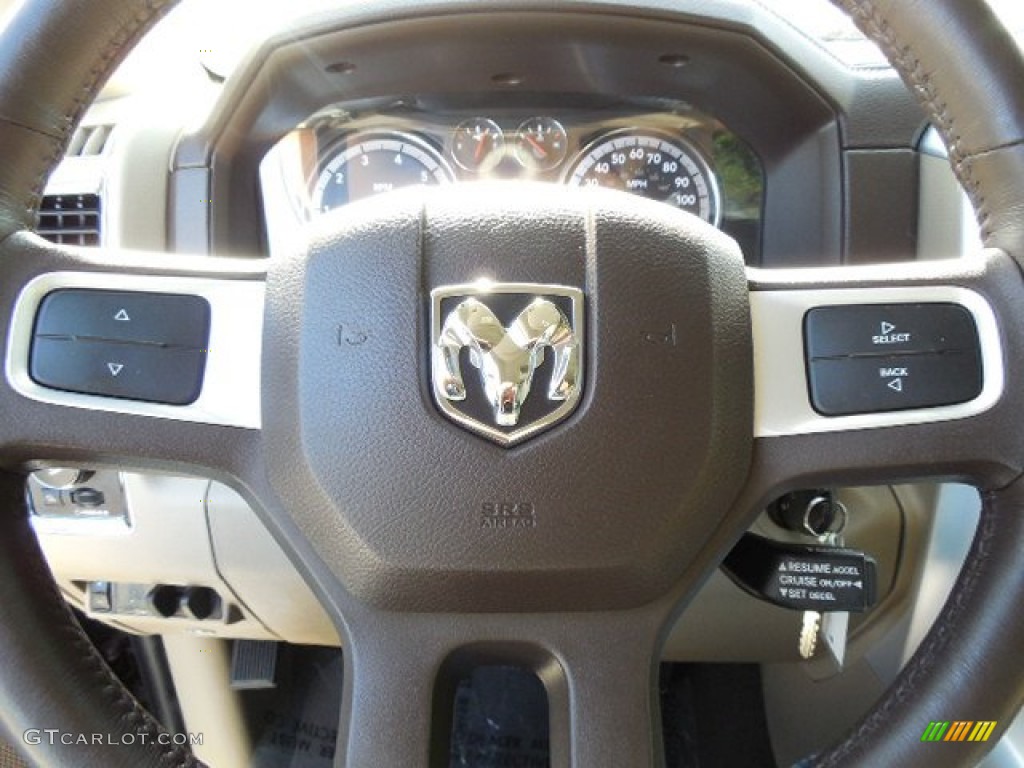 2010 Ram 1500 Laramie Quad Cab 4x4 - Austin Tan Pearl / Light Pebble Beige/Bark Brown photo #22