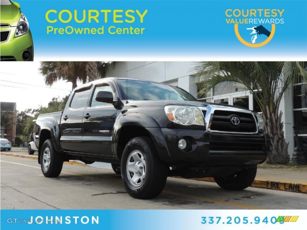 2008 Tacoma V6 SR5 PreRunner Double Cab - Black Sand Pearl / Graphite Gray photo #1