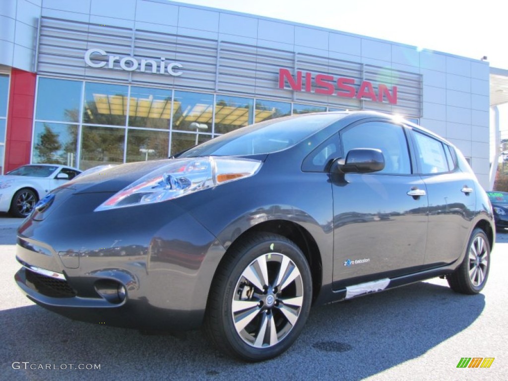 2013 LEAF SL - Metallic Slate / Black photo #1