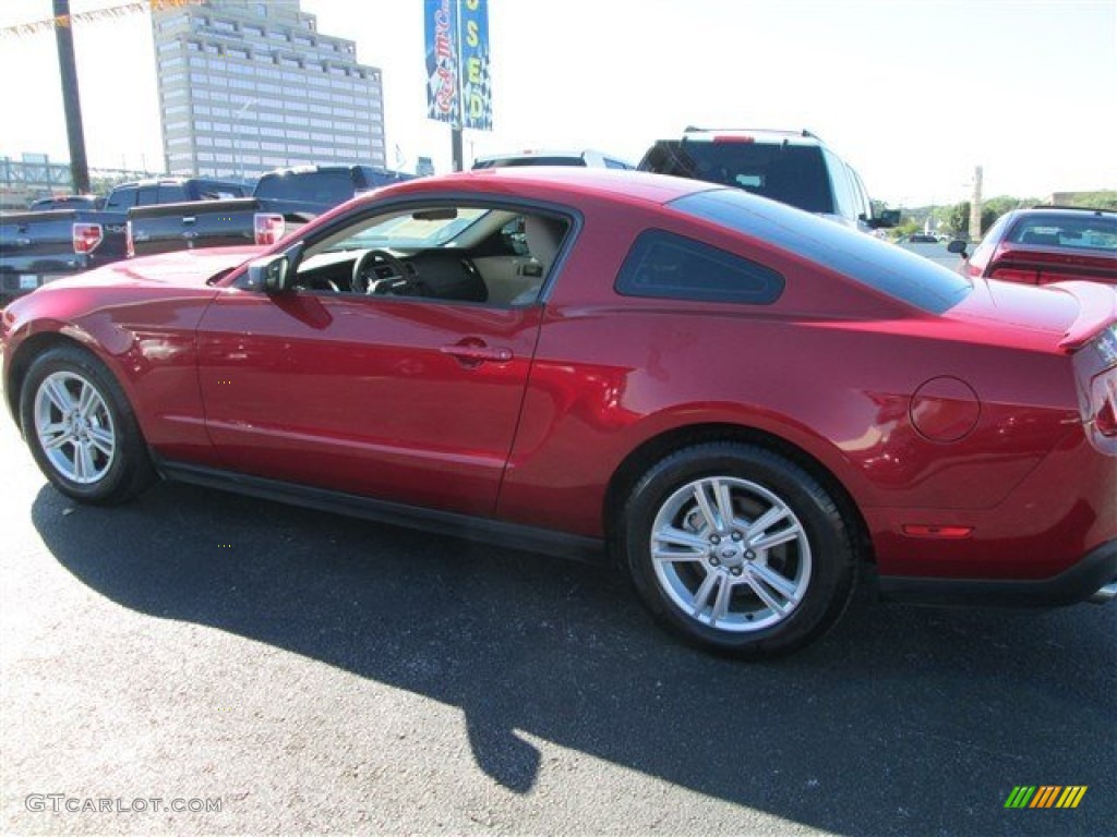 2011 Mustang V6 Coupe - Red Candy Metallic / Saddle photo #3