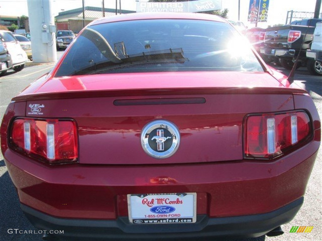 2011 Mustang V6 Coupe - Red Candy Metallic / Saddle photo #4