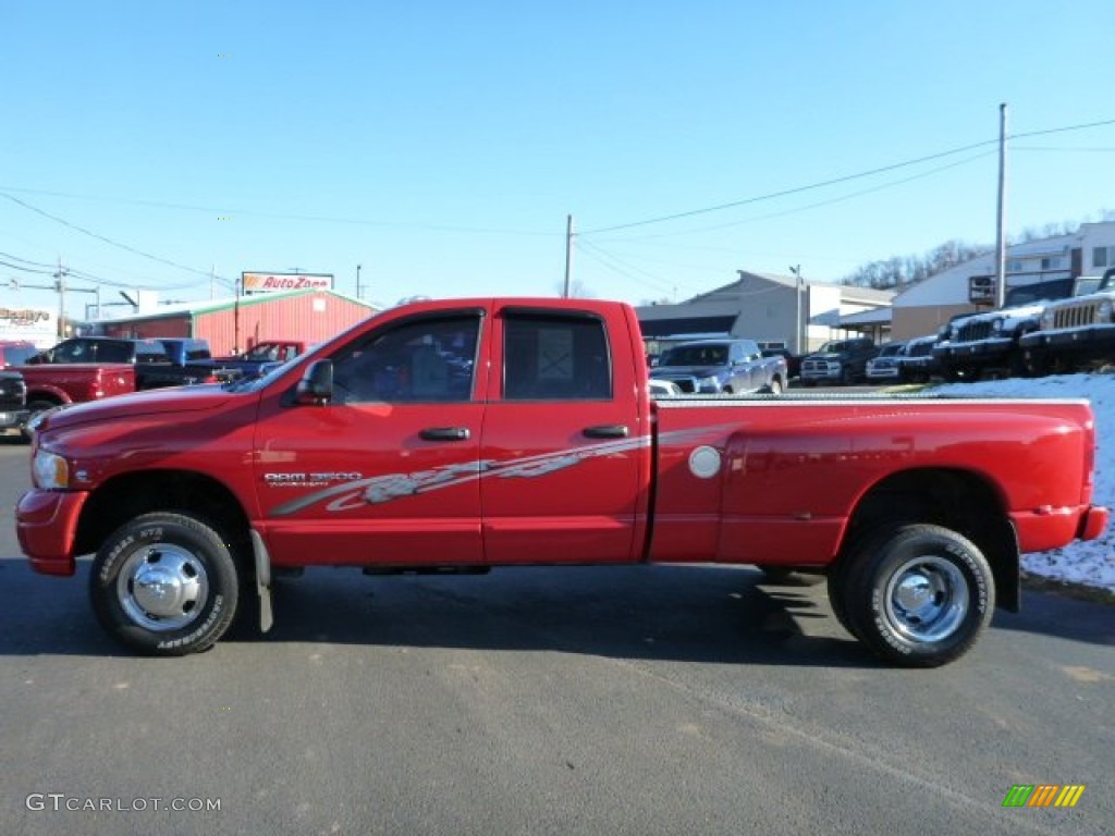 2005 Ram 3500 SLT Quad Cab 4x4 Dually - Flame Red / Dark Slate Gray photo #2