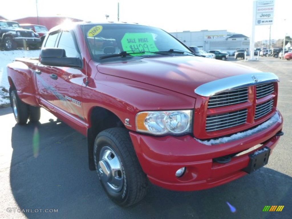 2005 Ram 3500 SLT Quad Cab 4x4 Dually - Flame Red / Dark Slate Gray photo #8