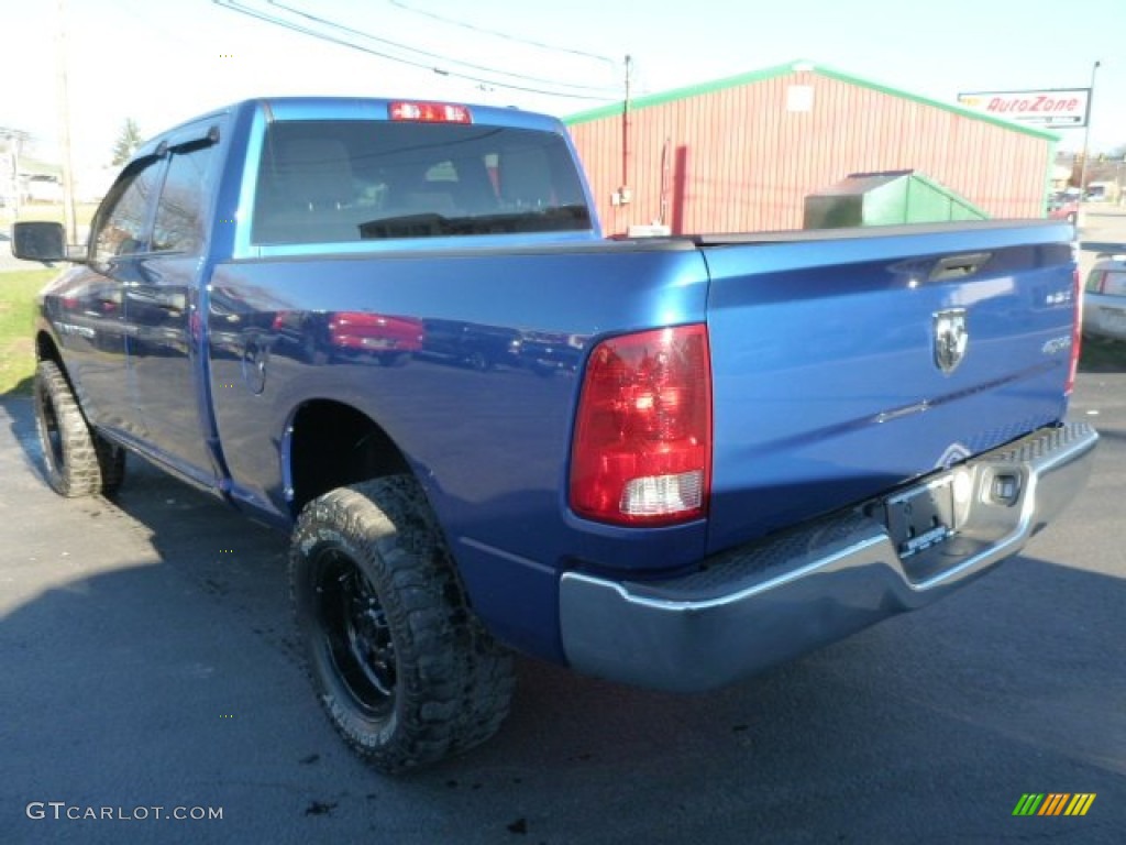 2011 Ram 1500 SLT Quad Cab 4x4 - Deep Water Blue Pearl / Dark Slate Gray/Medium Graystone photo #3