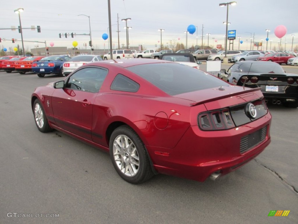 2014 Mustang V6 Premium Coupe - Ruby Red / Saddle photo #4