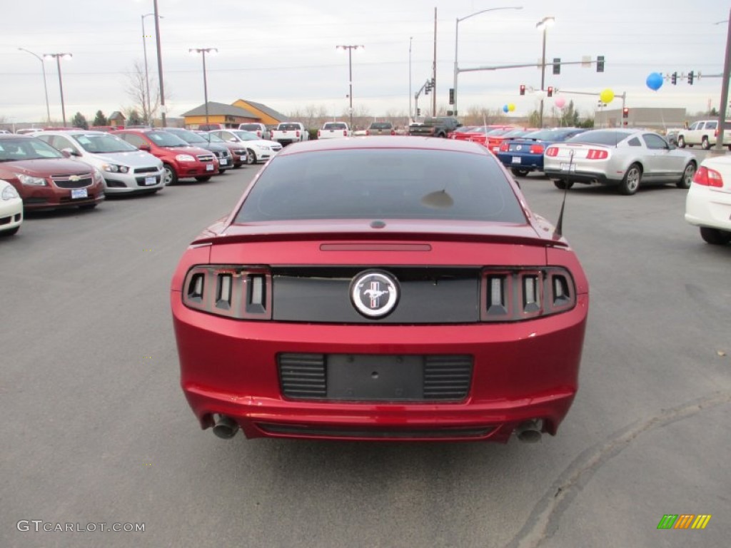 2014 Mustang V6 Premium Coupe - Ruby Red / Saddle photo #5