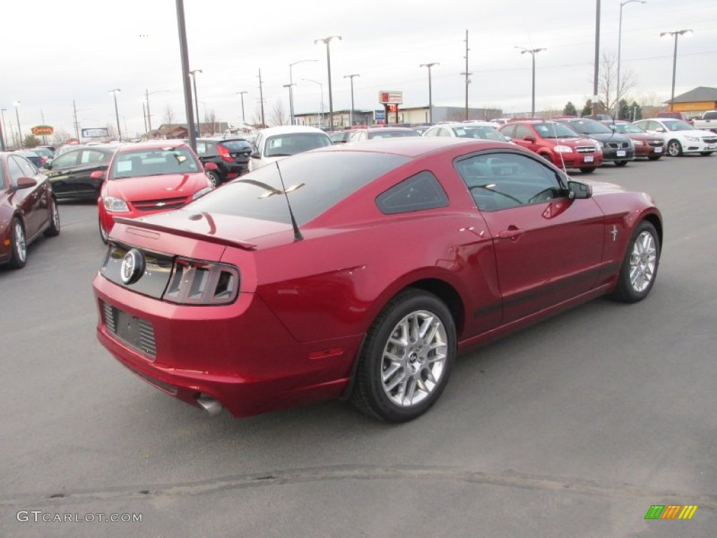 2014 Mustang V6 Premium Coupe - Ruby Red / Saddle photo #6