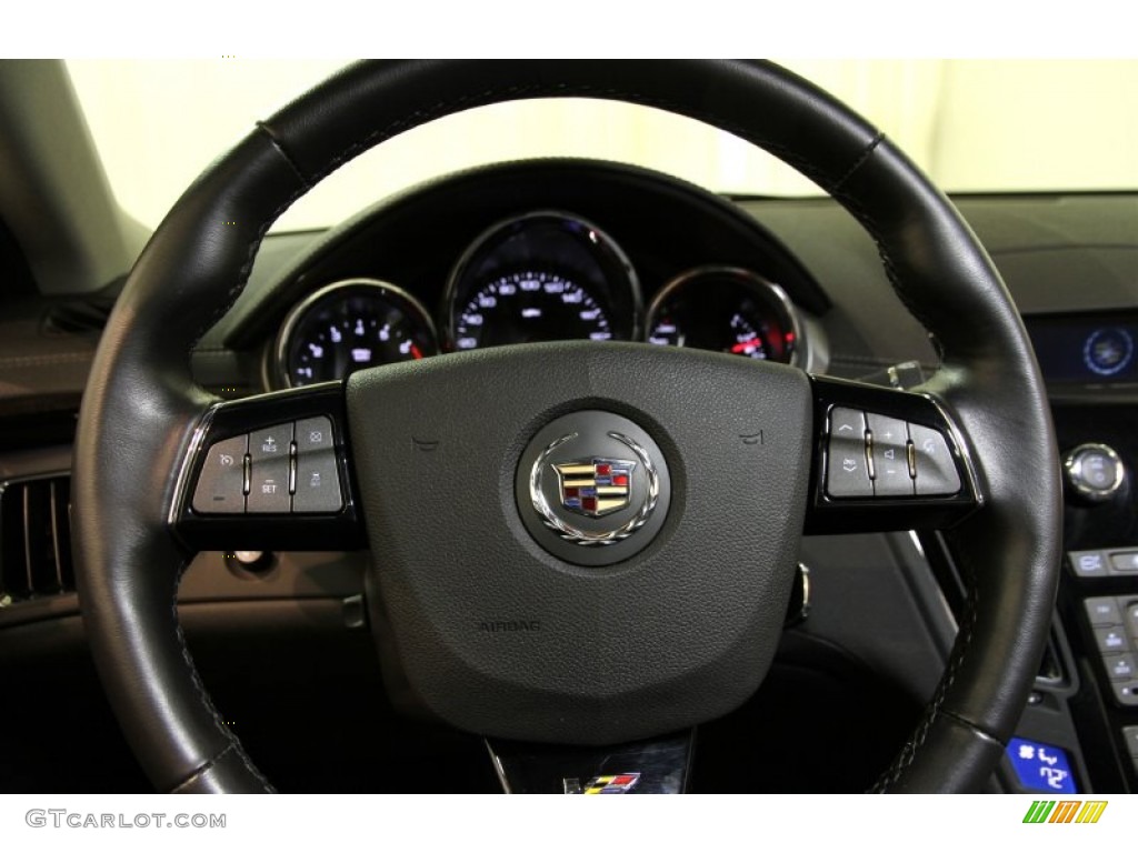 2012 Cadillac CTS -V Sedan Ebony/Ebony Steering Wheel Photo #87938919