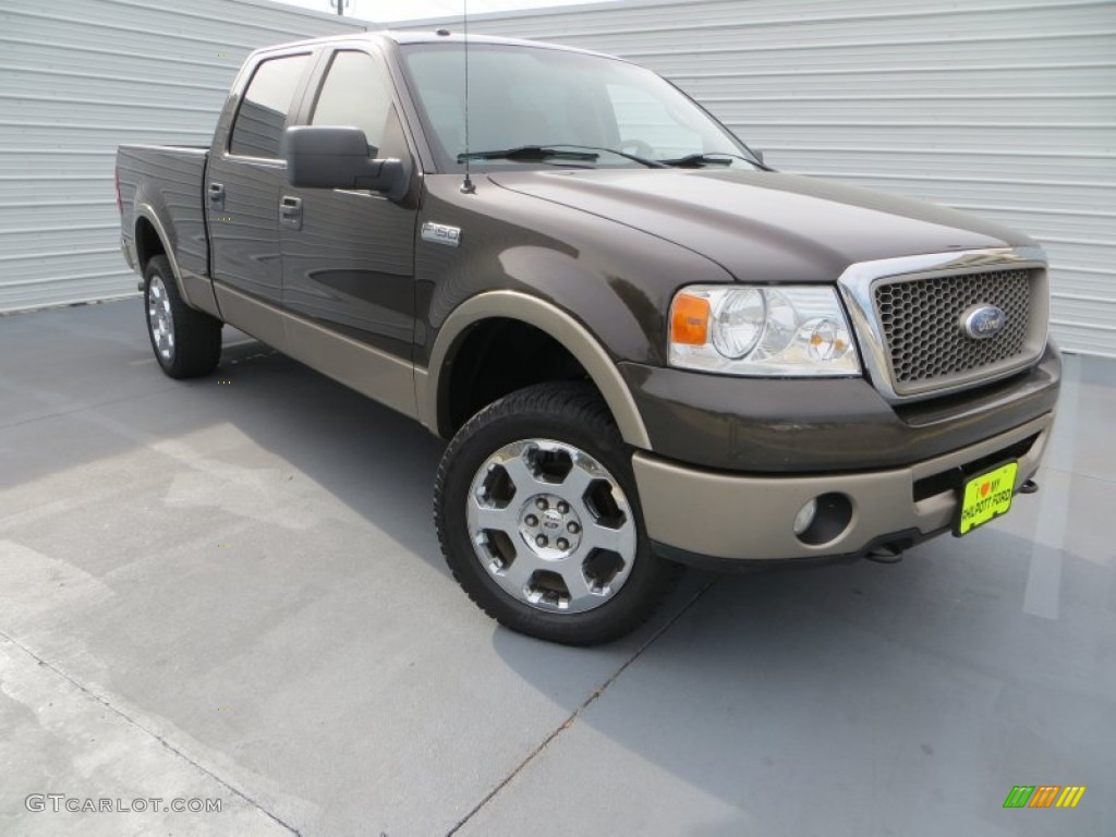 2006 F150 Lariat SuperCrew 4x4 - Dark Stone Metallic / Tan photo #2