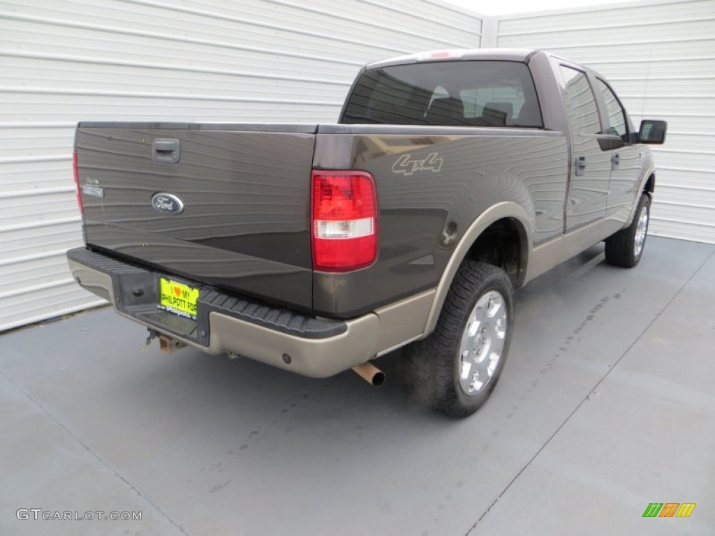 2006 F150 Lariat SuperCrew 4x4 - Dark Stone Metallic / Tan photo #4